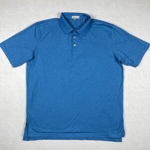 Peter Millar Polo Shirt Mens XL Blue Golf Vacation Travel Casual Work Office